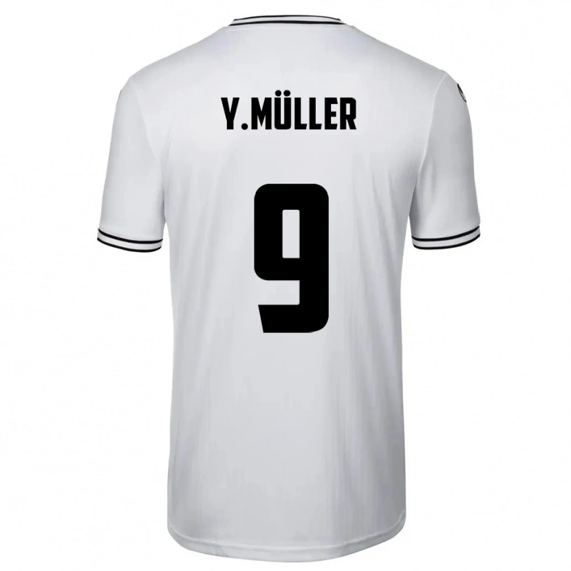 Danxen Kinderen Yannick Müller #9 Wit Zwart Thuisshirt Thuistenue 2025/26 T-Shirt België