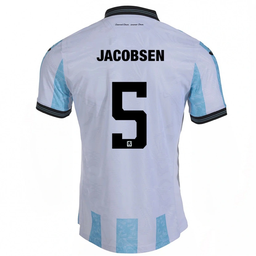 Danxen Kinderen Thore Jacobsen #5 Wit Hemelsblauw Thuisshirt Thuistenue 2025/26 T-Shirt België