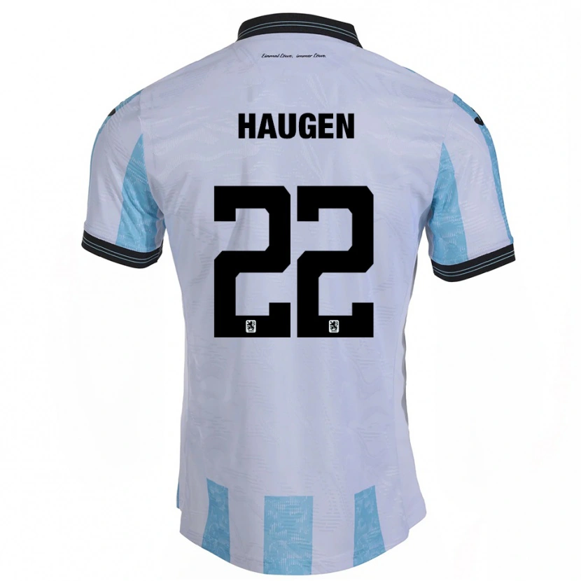 Danxen Kinderen Sigurd Haugen #22 Wit Hemelsblauw Thuisshirt Thuistenue 2025/26 T-Shirt België