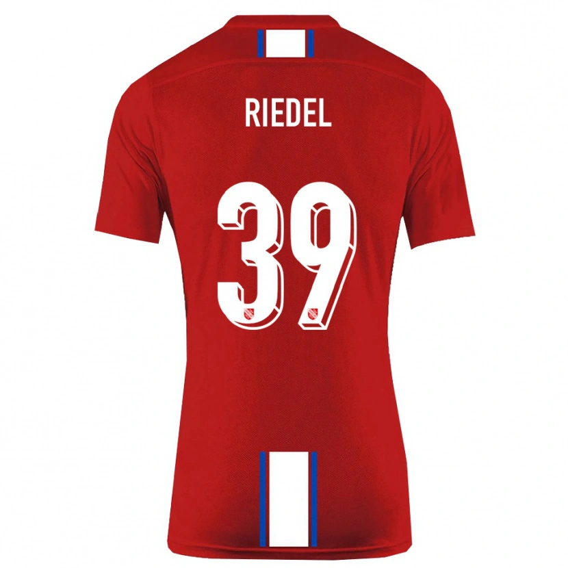 Danxen Kinderen Florian Riedel #39 Rood Wit Thuisshirt Thuistenue 2025/26 T-Shirt België