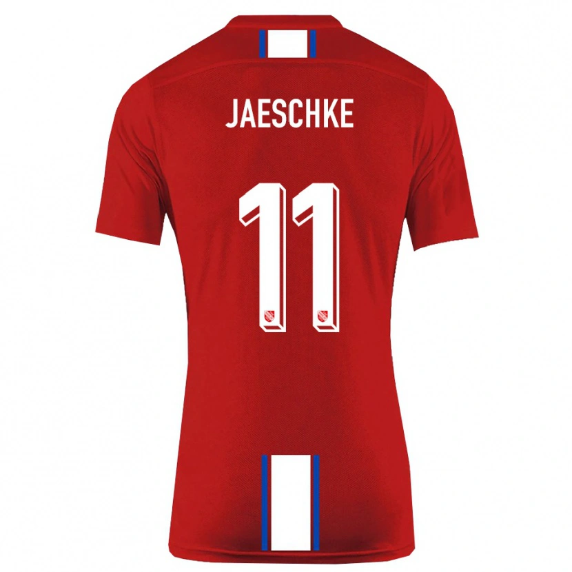Danxen Kinderen Yannik Jaeschke #11 Rood Wit Thuisshirt Thuistenue 2025/26 T-Shirt België