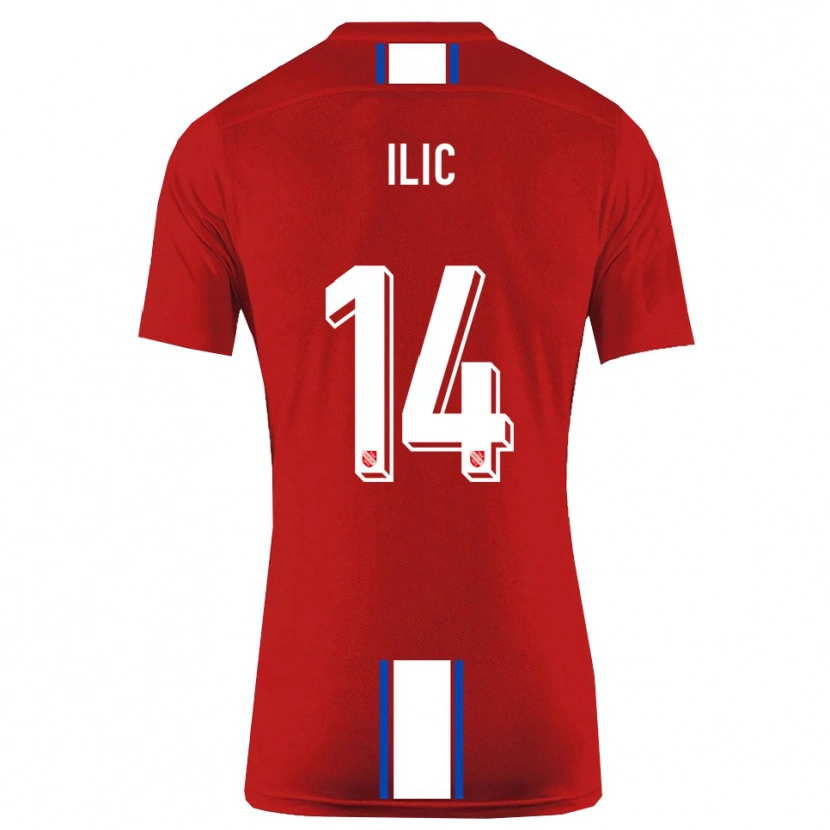 Danxen Kinderen Marko Ilic #14 Rood Wit Thuisshirt Thuistenue 2025/26 T-Shirt België