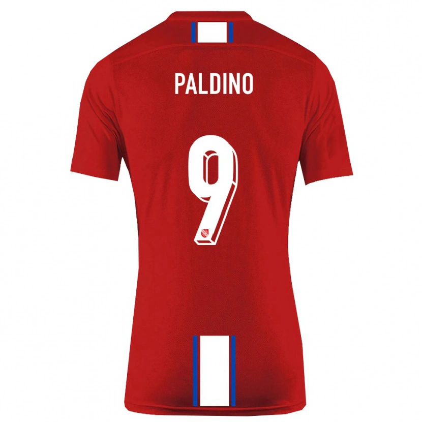 Danxen Kinderen Lorenzo Paldino #9 Rood Wit Thuisshirt Thuistenue 2025/26 T-Shirt België