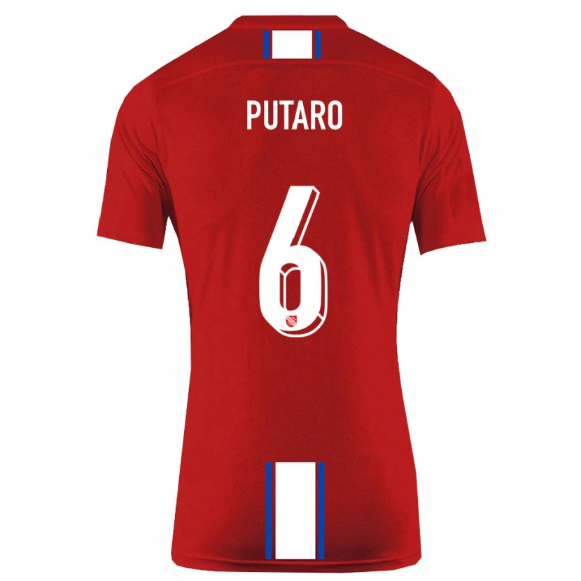 Danxen Kinderen Luca Putaro #6 Rood Wit Thuisshirt Thuistenue 2025/26 T-Shirt België