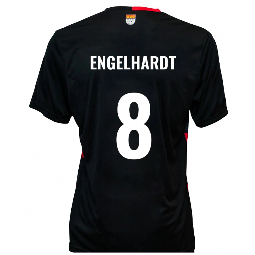 Danxen Kinderen Florian Engelhardt #8 Zwart Rood Thuisshirt Thuistenue 2025/26 T-Shirt België