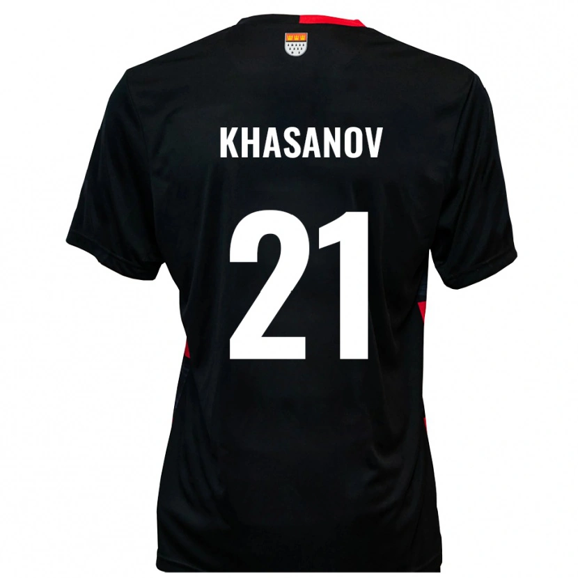 Danxen Kinderen Denys Khasanov #21 Zwart Rood Thuisshirt Thuistenue 2025/26 T-Shirt België