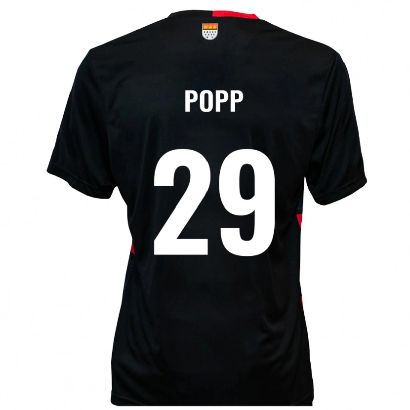 Danxen Kinderen Leander Popp #29 Zwart Rood Thuisshirt Thuistenue 2025/26 T-Shirt België