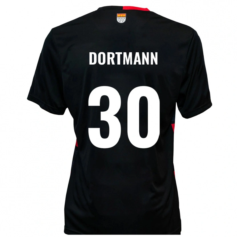 Danxen Kinderen Niklas Dortmann #30 Zwart Rood Thuisshirt Thuistenue 2025/26 T-Shirt België