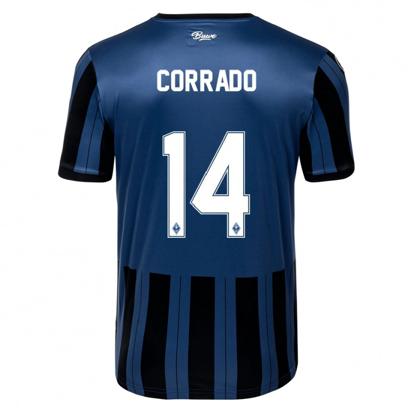Danxen Kinderen Tiziano Corrado #14 Blauw Grijs Zwart Thuisshirt Thuistenue 2025/26 T-Shirt België