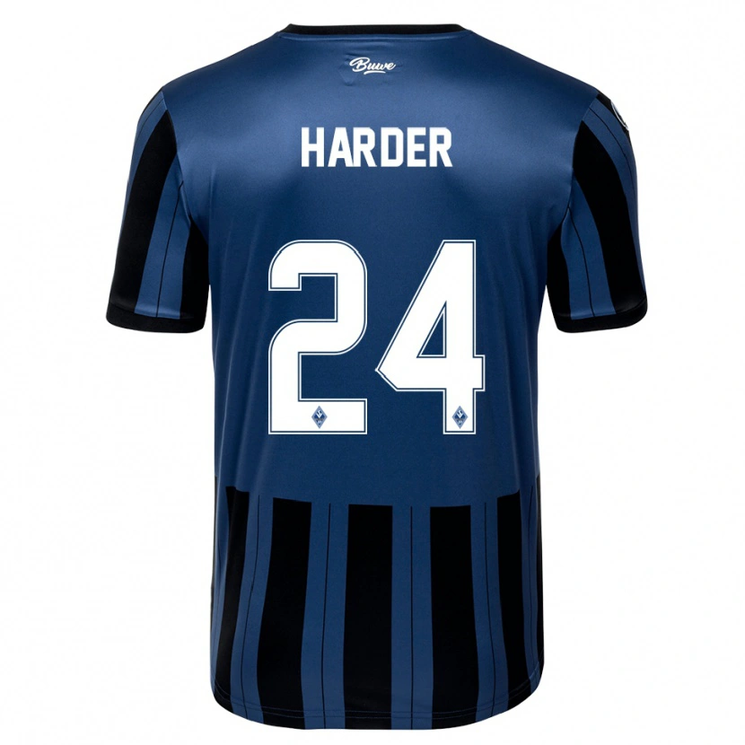 Danxen Kinderen Constantin Harder #24 Blauw Grijs Zwart Thuisshirt Thuistenue 2025/26 T-Shirt België