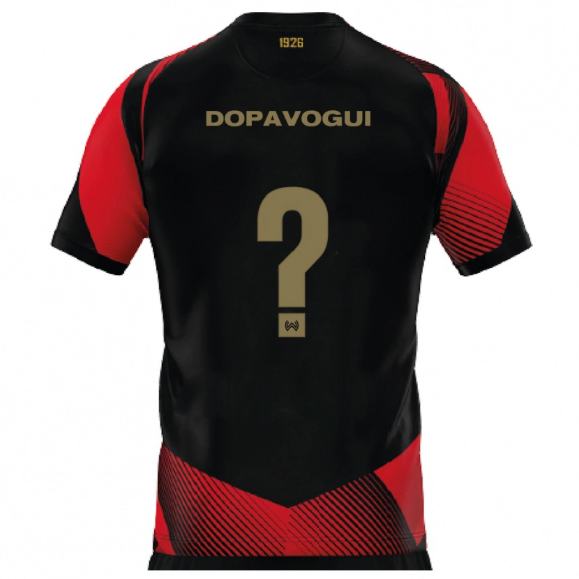 Danxen Kinderen Zeze Dopavogui #0 Zwart Rood Thuisshirt Thuistenue 2025/26 T-Shirt België