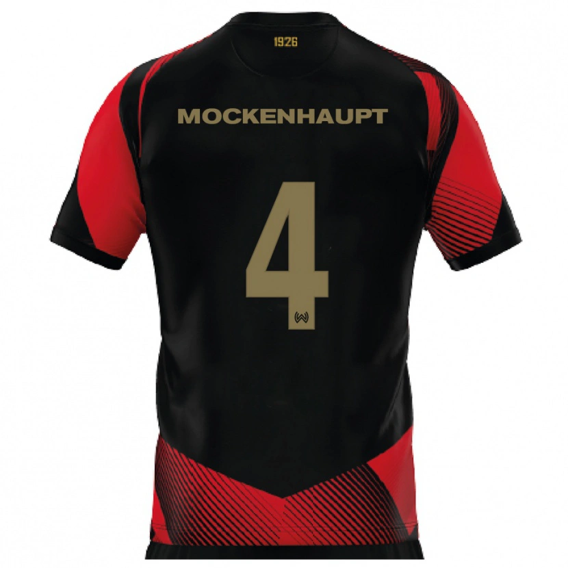 Danxen Kinderen Sascha Mockenhaupt #4 Zwart Rood Thuisshirt Thuistenue 2025/26 T-Shirt België