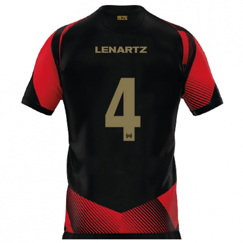 Danxen Kinderen Oskar Lenartz #4 Zwart Rood Thuisshirt Thuistenue 2025/26 T-Shirt België