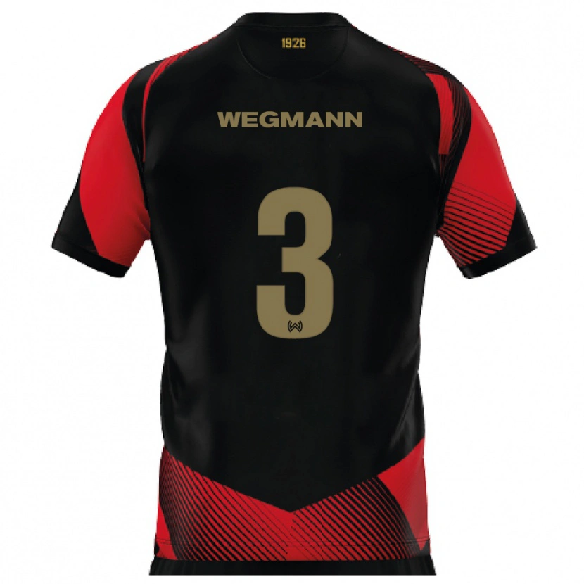 Danxen Kinderen Marius Wegmann #3 Zwart Rood Thuisshirt Thuistenue 2025/26 T-Shirt België