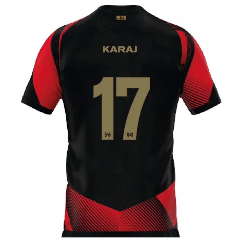 Danxen Kinderen Eraldo Karaj #17 Zwart Rood Thuisshirt Thuistenue 2025/26 T-Shirt België