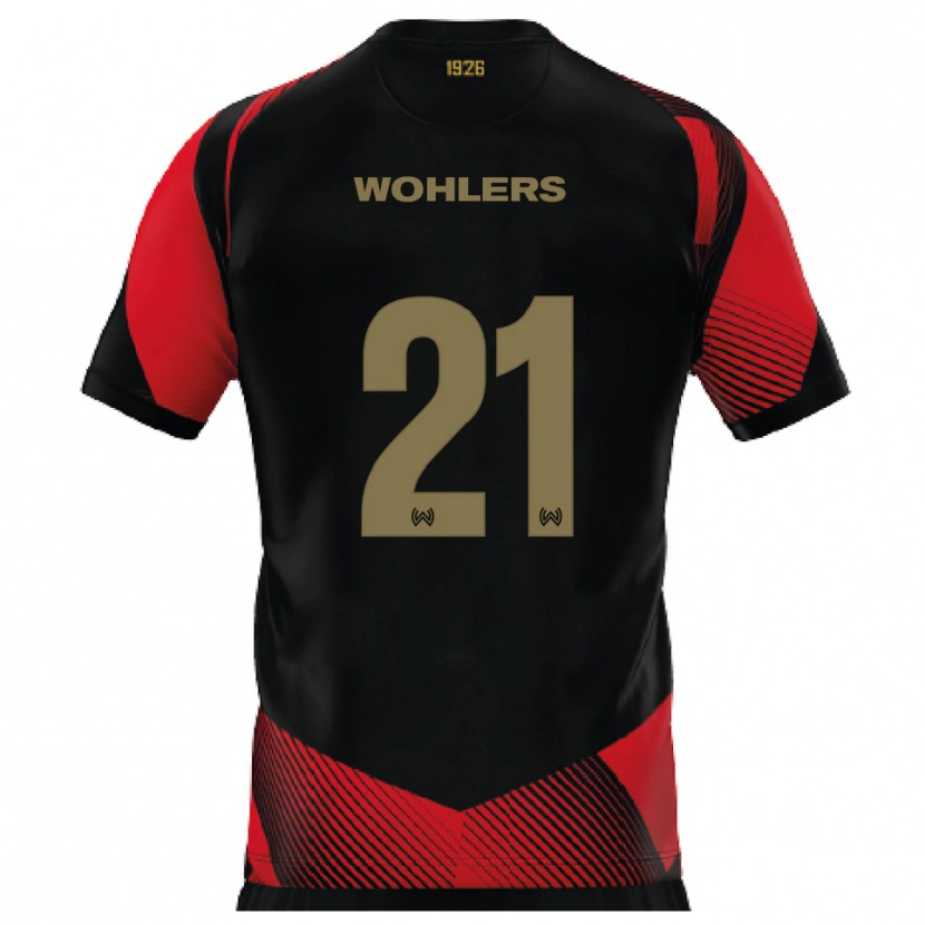 Danxen Kinderen Ole Wohlers #21 Zwart Rood Thuisshirt Thuistenue 2025/26 T-Shirt België