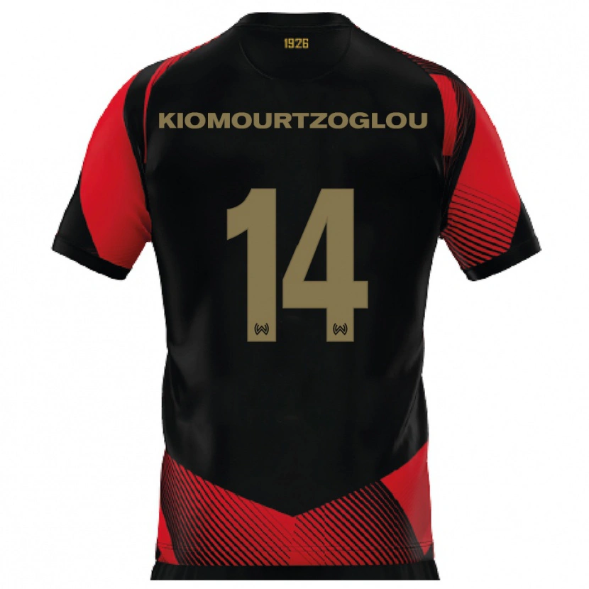 Danxen Kinderen Orestis Kiomourtzoglou #14 Zwart Rood Thuisshirt Thuistenue 2025/26 T-Shirt België