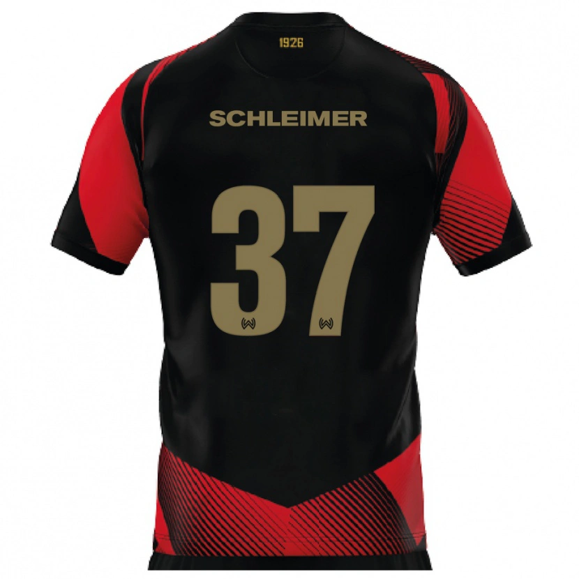 Danxen Kinderen Lukas Schleimer #37 Zwart Rood Thuisshirt Thuistenue 2025/26 T-Shirt België
