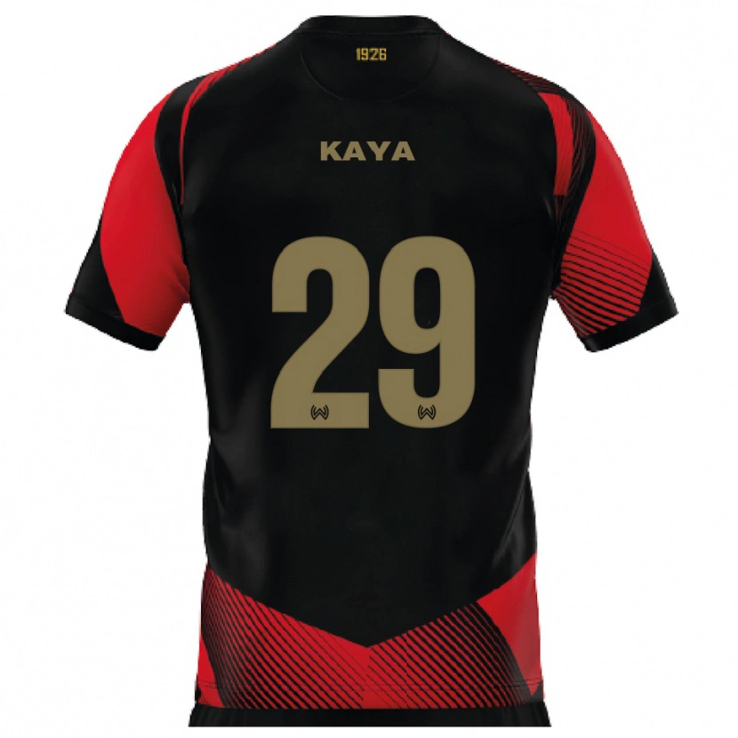 Danxen Kinderen Fatih Kaya #29 Zwart Rood Thuisshirt Thuistenue 2025/26 T-Shirt België