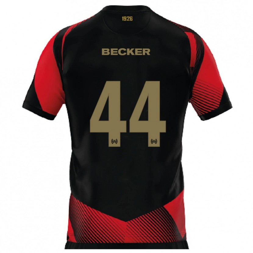 Danxen Kinderen Jan Becker #44 Zwart Rood Thuisshirt Thuistenue 2025/26 T-Shirt België