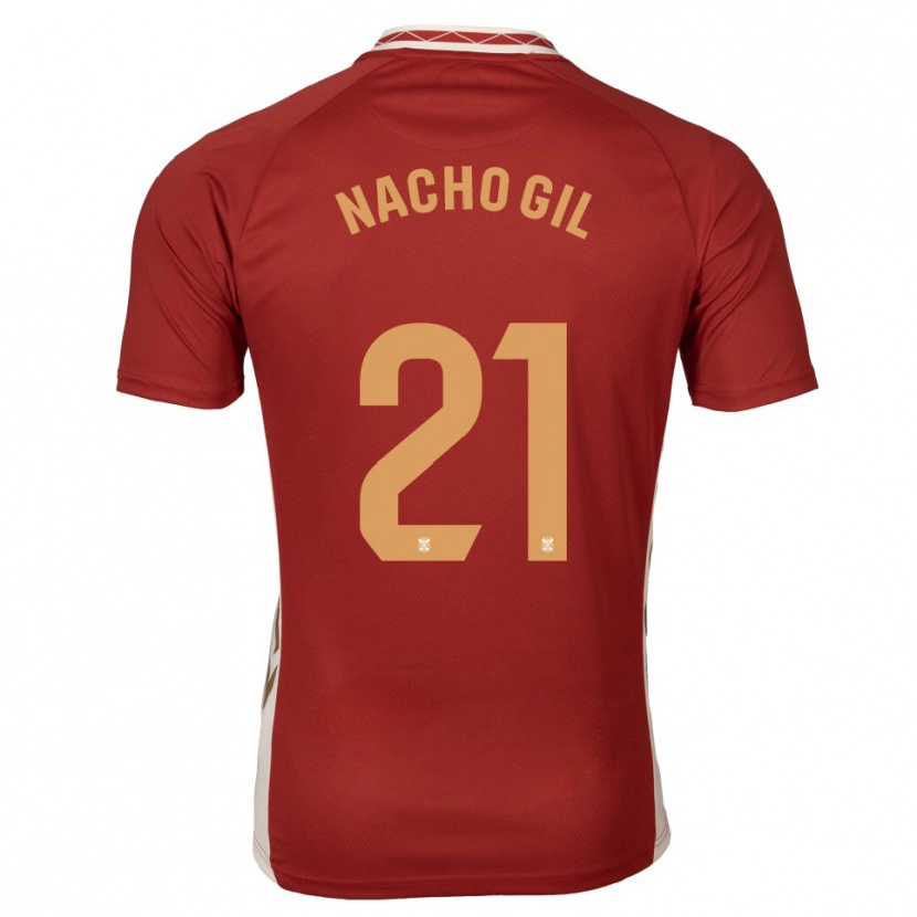 Danxen Kinderen Nacho Gil #21 Bordeaux Goud Uitshirt Uittenue 2025/26 T-Shirt België