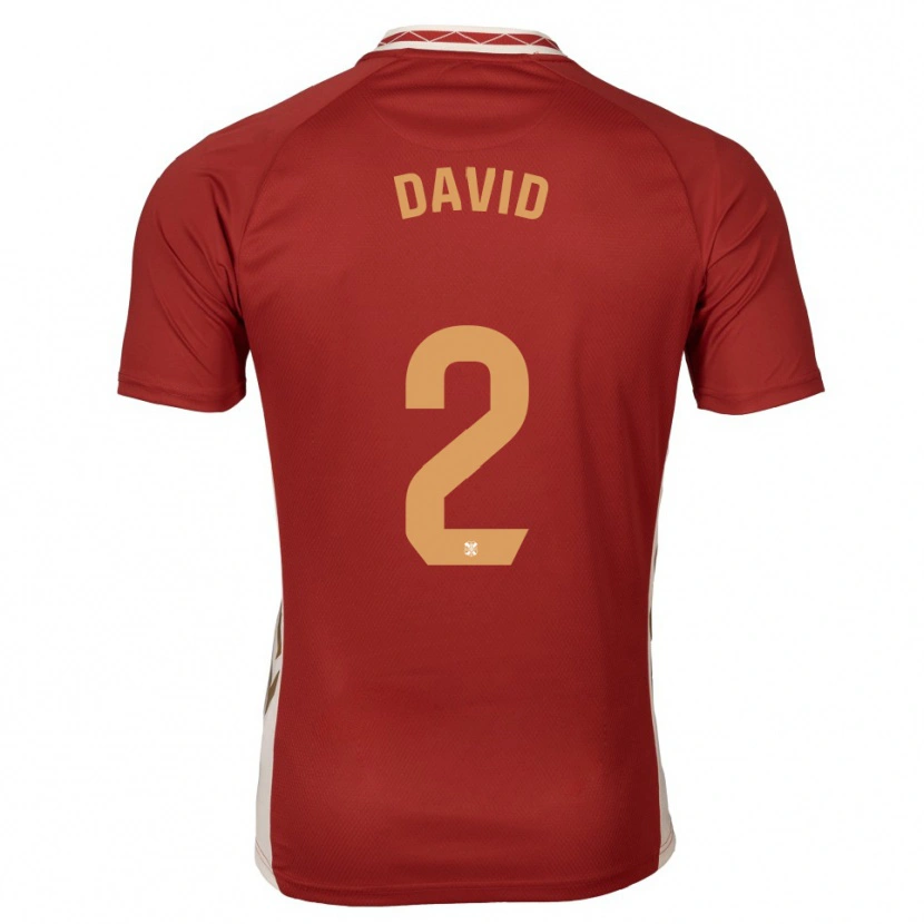 Danxen Kinderen David Rodríguez #2 Bordeaux Goud Uitshirt Uittenue 2025/26 T-Shirt België