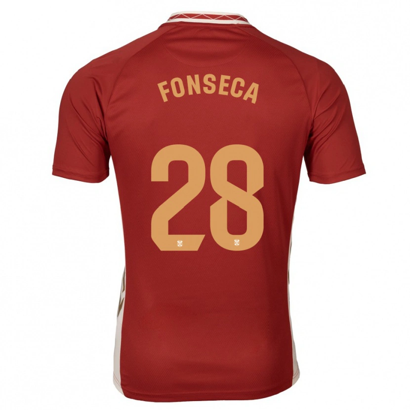 Danxen Kinderen Josimar Fonseca #28 Bordeaux Goud Uitshirt Uittenue 2025/26 T-Shirt België