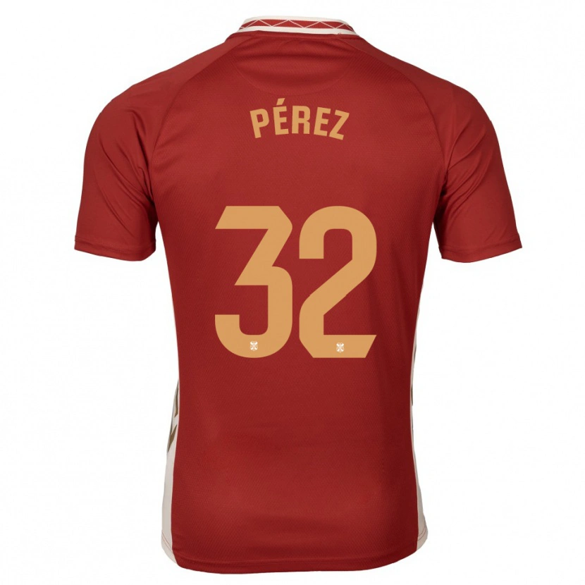 Danxen Kinderen Joel Pérez #32 Bordeaux Goud Uitshirt Uittenue 2025/26 T-Shirt België