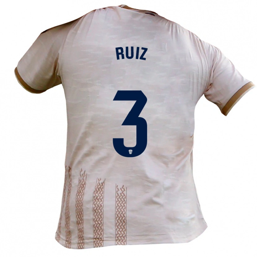 Danxen Kinderen David Ruiz #3 Gebroken Wit Bruin Uitshirt Uittenue 2025/26 T-Shirt België