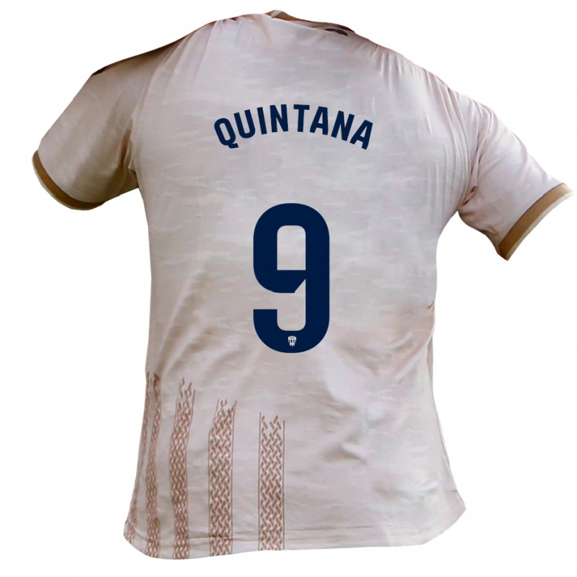 Danxen Kinderen Nacho Quintana #9 Gebroken Wit Bruin Uitshirt Uittenue 2025/26 T-Shirt België