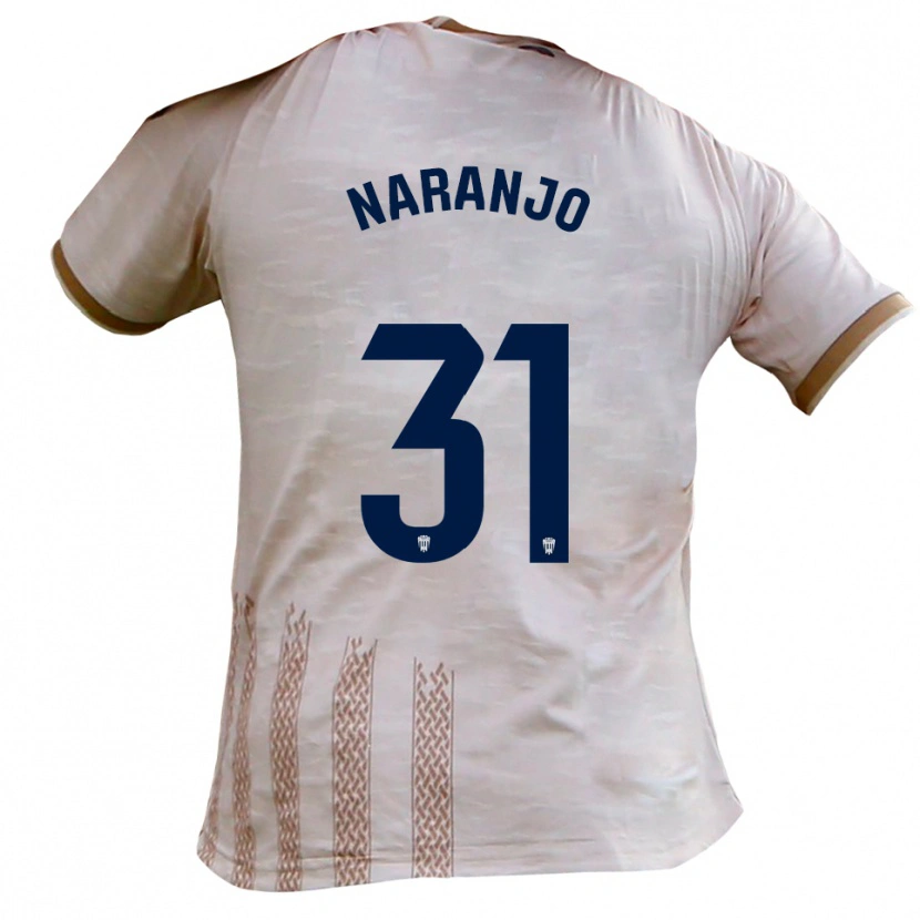 Danxen Kinderen David Naranjo #31 Gebroken Wit Bruin Uitshirt Uittenue 2025/26 T-Shirt België