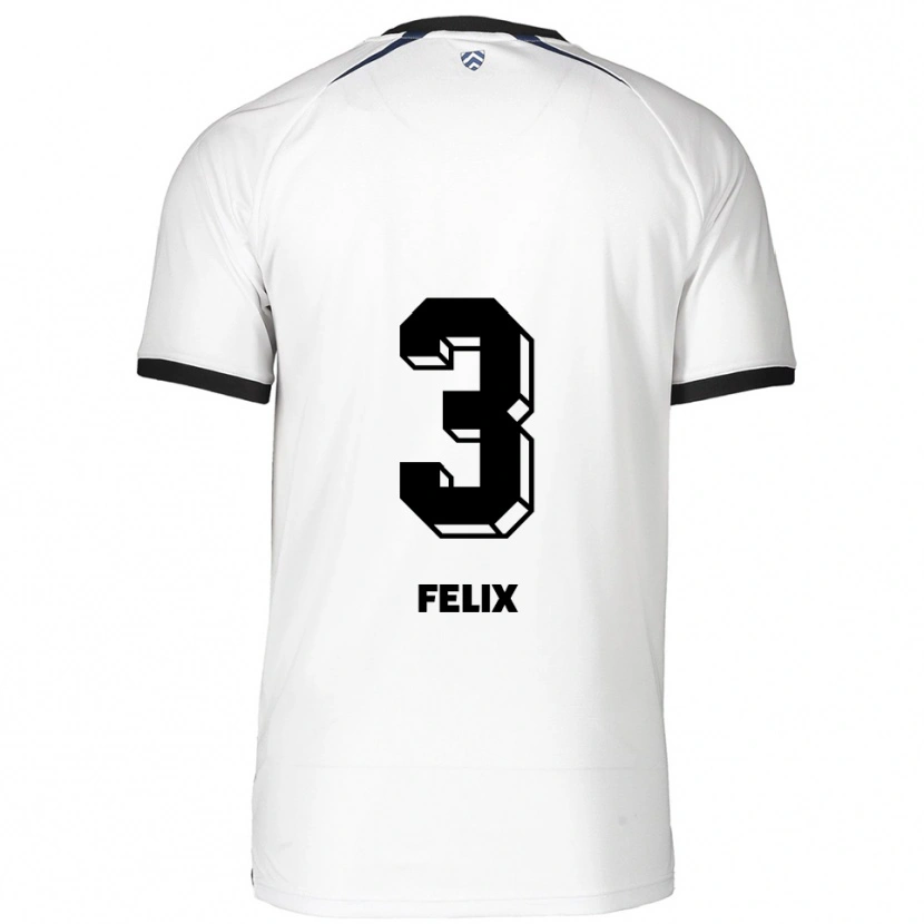 Danxen Kinderen Joel Felix #3 Wit Zwart Uitshirt Uittenue 2025/26 T-Shirt België