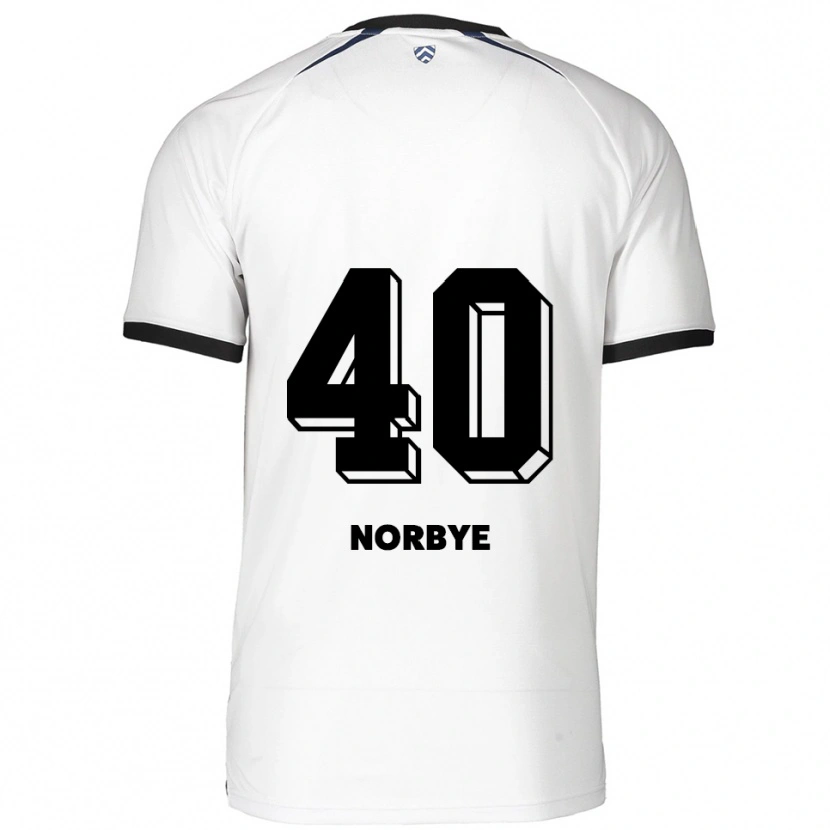 Danxen Kinderen Jonathan Norbye #40 Wit Zwart Uitshirt Uittenue 2025/26 T-Shirt België