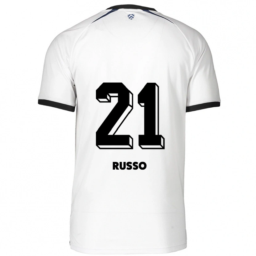 Danxen Kinderen Stefano Russo #21 Wit Zwart Uitshirt Uittenue 2025/26 T-Shirt België