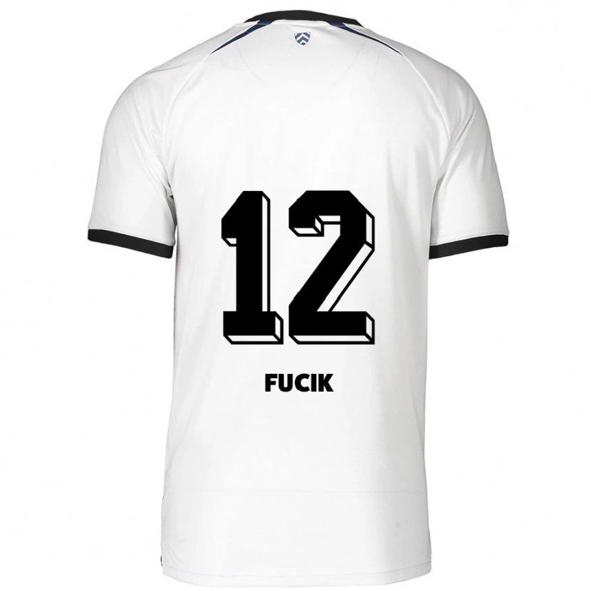 Danxen Kinderen Miles Fucik #12 Wit Zwart Uitshirt Uittenue 2025/26 T-Shirt België