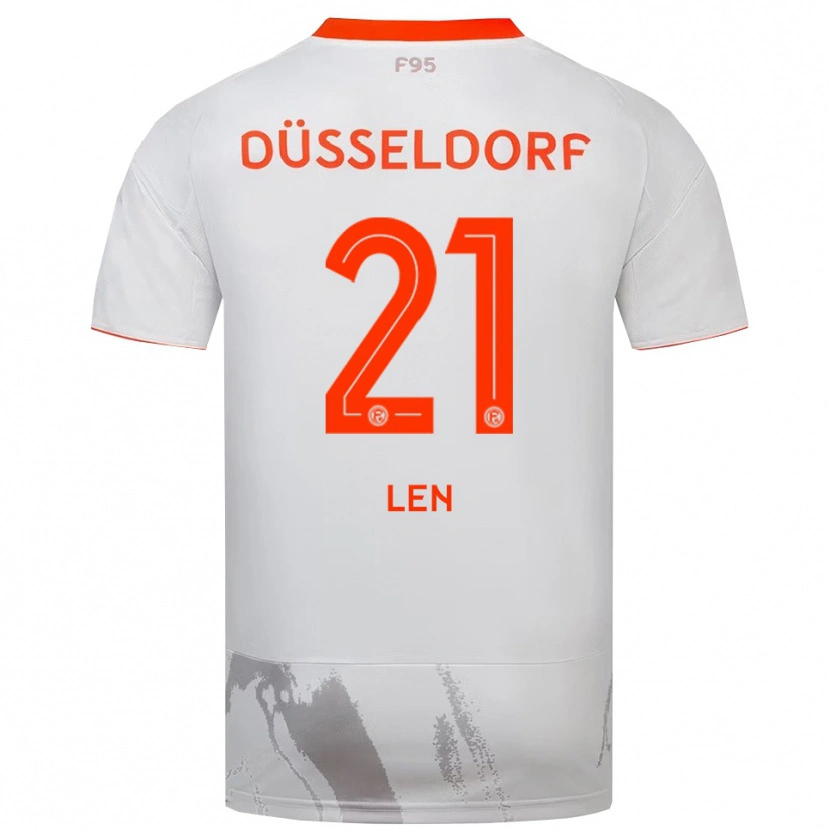 Danxen Kinderen Maksym Len #21 Wit Oranje Uitshirt Uittenue 2025/26 T-Shirt België
