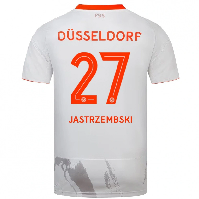 Danxen Kinderen Dennis Jastrzembski #27 Wit Oranje Uitshirt Uittenue 2025/26 T-Shirt België