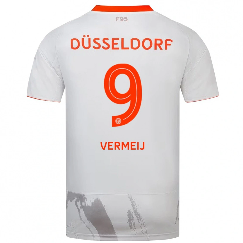 Danxen Kinderen Vincent Vermeij #9 Wit Oranje Uitshirt Uittenue 2025/26 T-Shirt België