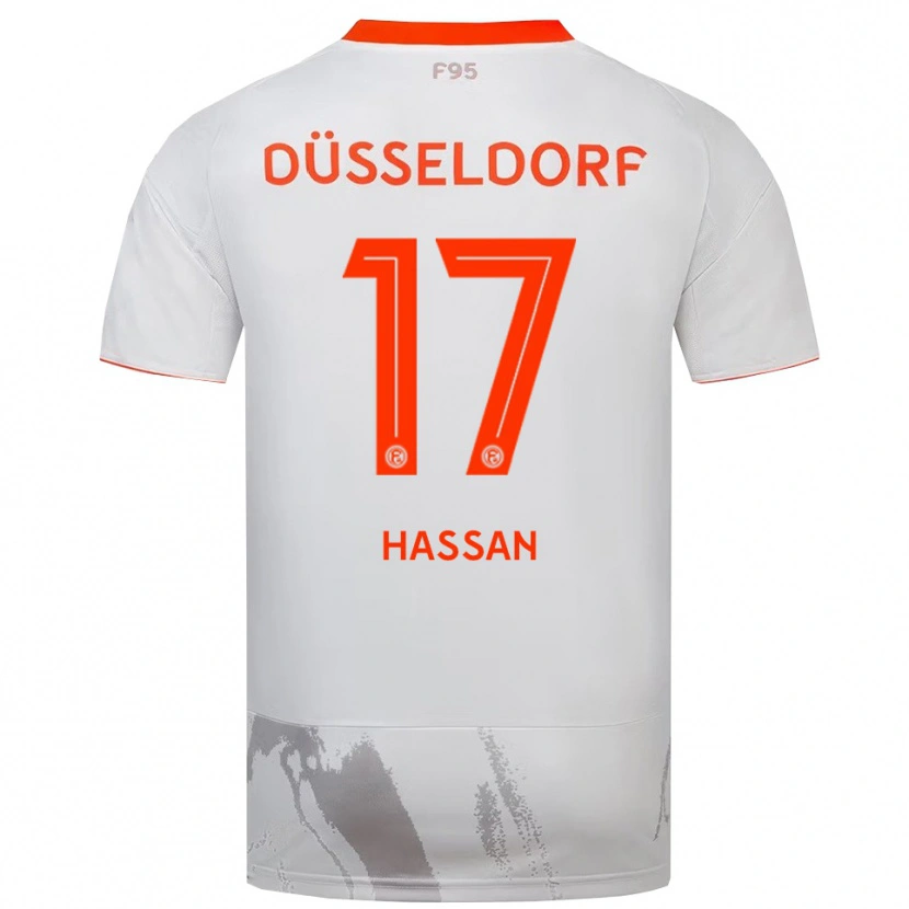 Danxen Kinderen Ahmad Hassan #17 Wit Oranje Uitshirt Uittenue 2025/26 T-Shirt België