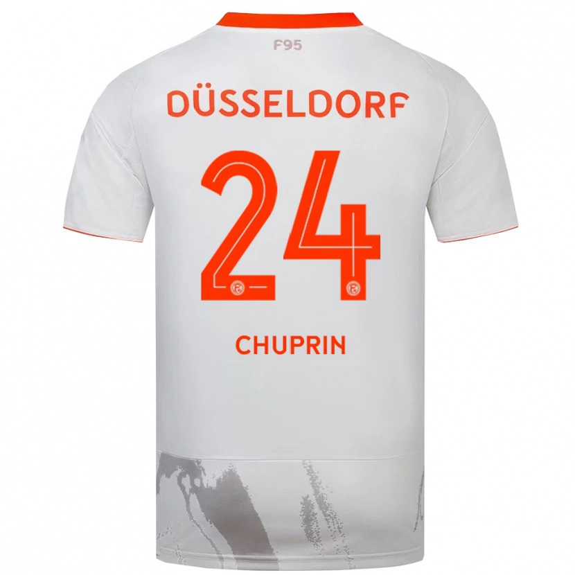 Danxen Kinderen Ivan Chuprin #24 Wit Oranje Uitshirt Uittenue 2025/26 T-Shirt België