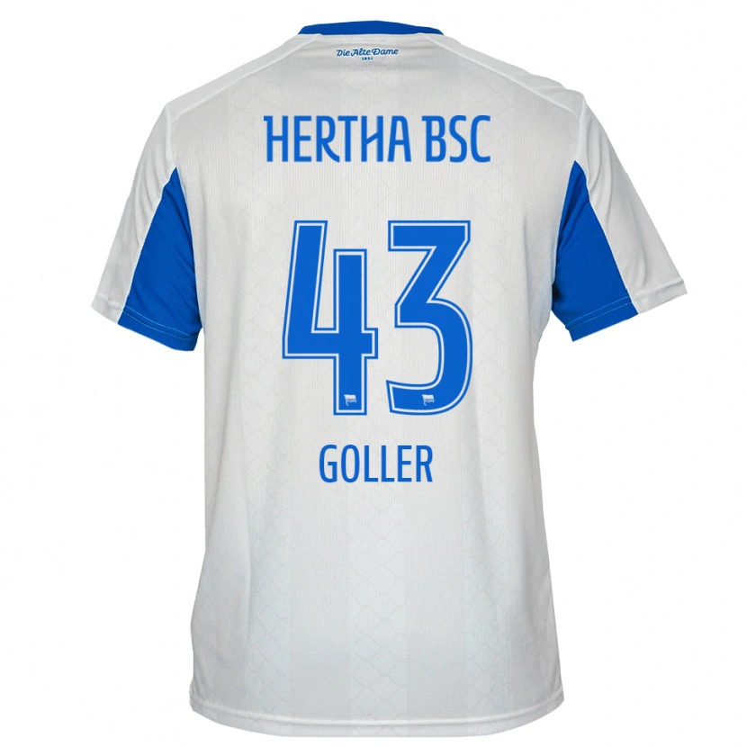 Danxen Kinderen Tim Goller #43 Wit Blauw Uitshirt Uittenue 2025/26 T-Shirt België