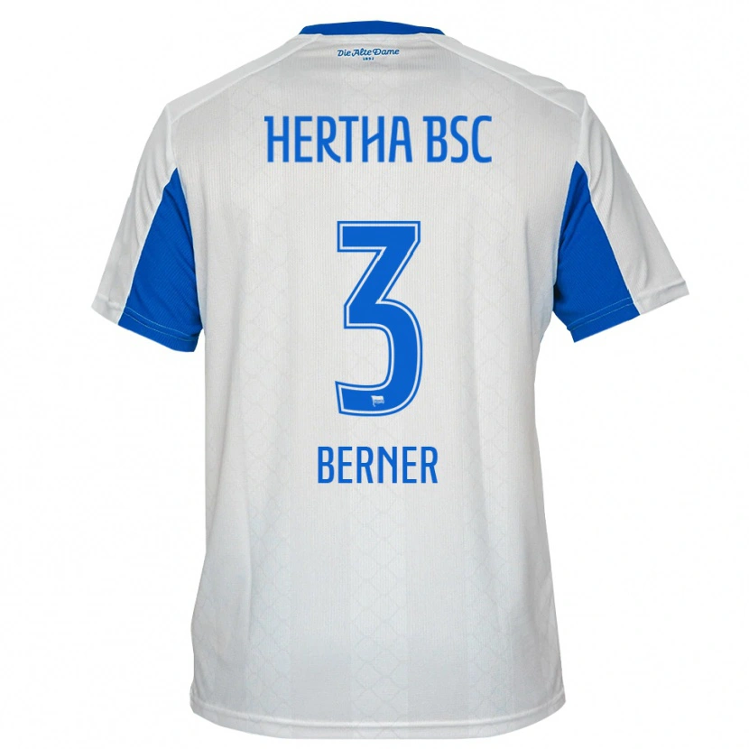 Danxen Kinderen Janne Berner #3 Wit Blauw Uitshirt Uittenue 2025/26 T-Shirt België