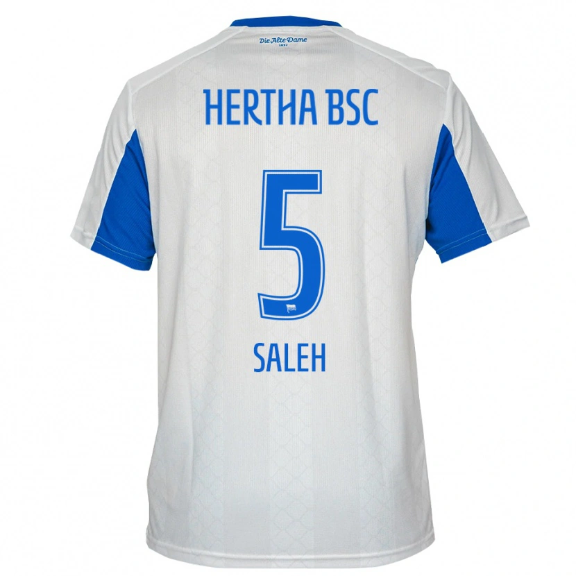 Danxen Kinderen Ibrahim Saleh #5 Wit Blauw Uitshirt Uittenue 2025/26 T-Shirt België