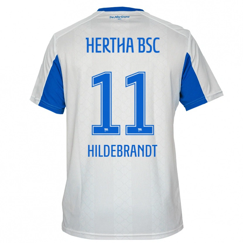 Danxen Kinderen Niklas Hildebrandt #11 Wit Blauw Uitshirt Uittenue 2025/26 T-Shirt België