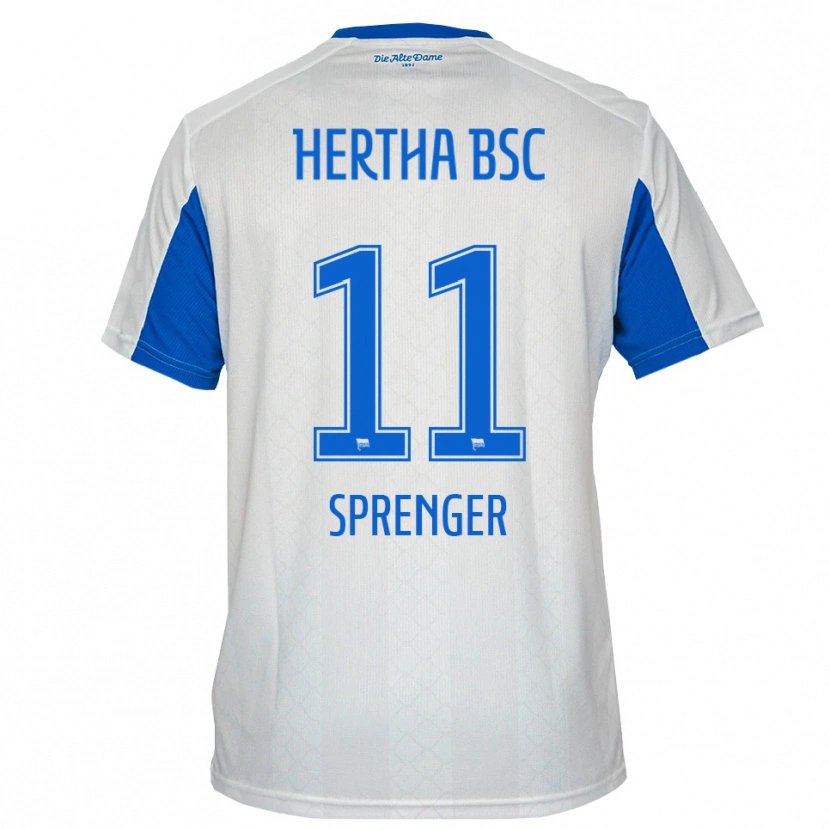 Danxen Kinderen Tiago Sprenger #11 Wit Blauw Uitshirt Uittenue 2025/26 T-Shirt België