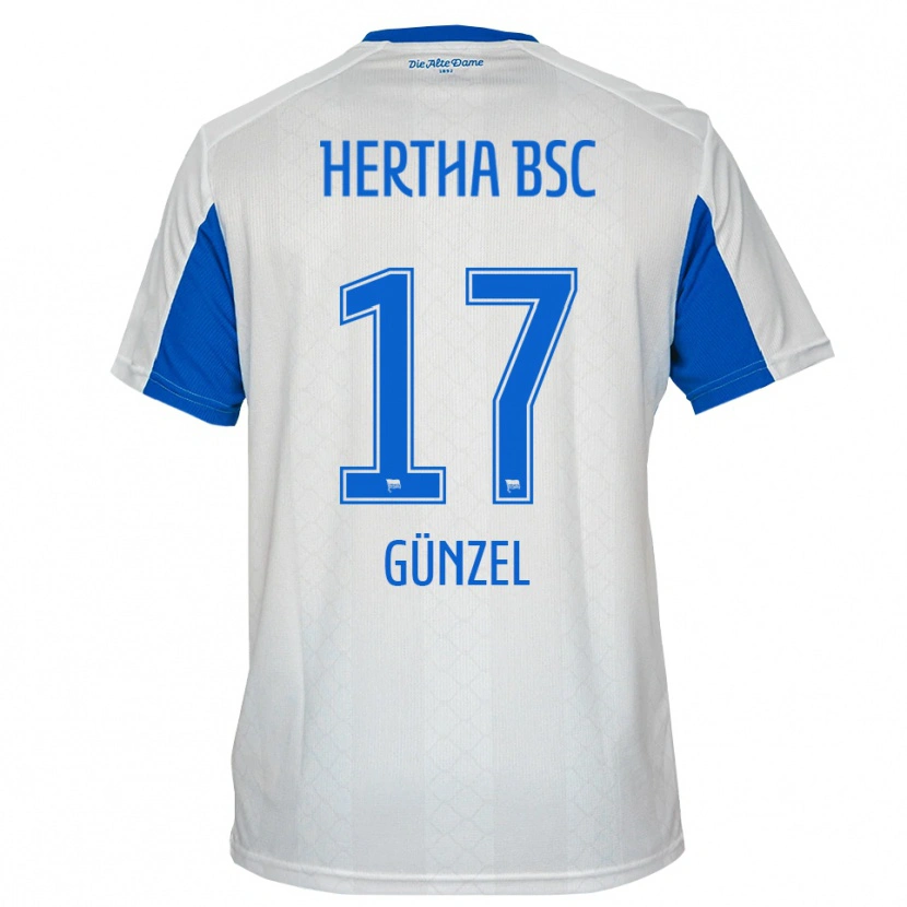 Danxen Kinderen Maximilian Günzel #17 Wit Blauw Uitshirt Uittenue 2025/26 T-Shirt België