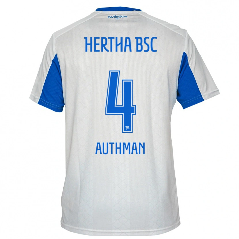 Danxen Kinderen Efe Authman #4 Wit Blauw Uitshirt Uittenue 2025/26 T-Shirt België