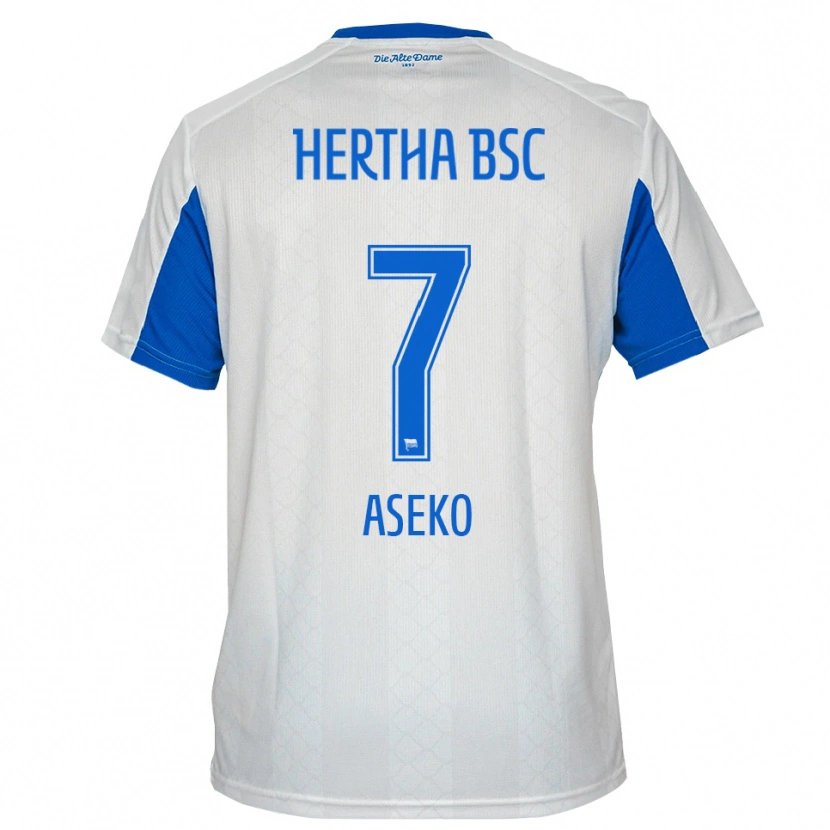 Danxen Kinderen Benjamin Aseko #7 Wit Blauw Uitshirt Uittenue 2025/26 T-Shirt België