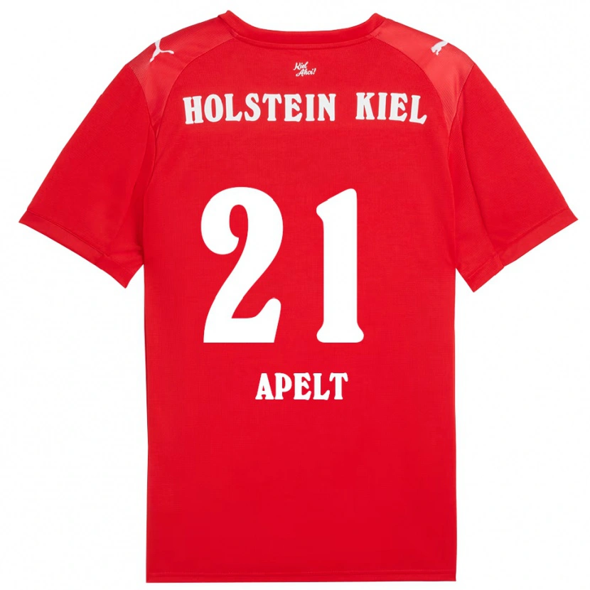 Danxen Kinderen Maximilian Apelt #21 Rood Blauw Uitshirt Uittenue 2025/26 T-Shirt België