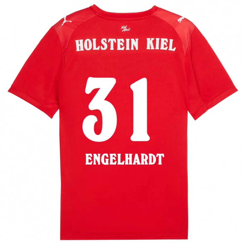 Danxen Kinderen Marcel Engelhardt #31 Rood Blauw Uitshirt Uittenue 2025/26 T-Shirt België